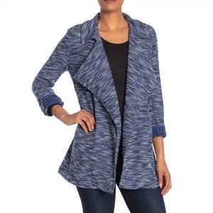 Bagatelle Marled Blue and White Open Sweater Jacket